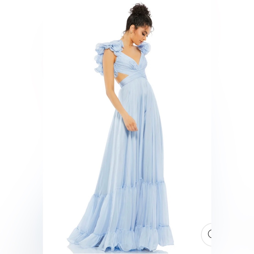 Mac Duggal Rosette Chiffon Gown